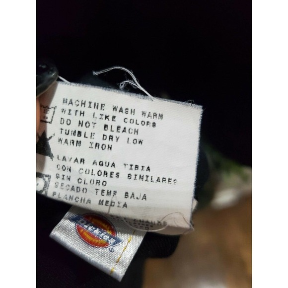 Dickies Men Solid Black Polyester Short Sleeve Collared Button Down Shirt XL - Picture 7 of 8